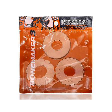 OxBalls Bonemaker 3-Pack Boner Cockring Kit FLEXtpr Clear - Not Very Vanilla