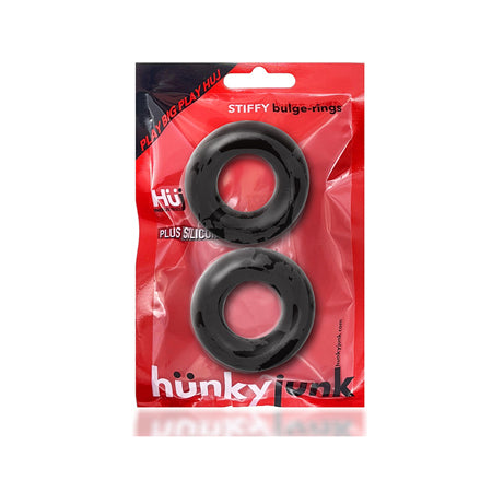 OxBalls Stiffy 2-Pack Bulge Cockrings Silicone TPR Tar Ice - Not Very Vanilla