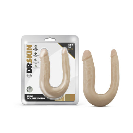 Blush Dr. Skin Mini Double Dong Realistic 12 in. Dual-Ended Dildo Beige - Not Very Vanilla