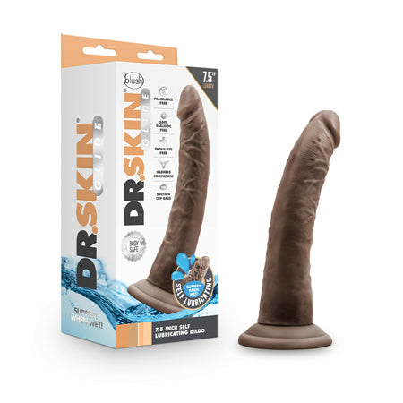 Blush Dr. Skin Glide Realistic 7.5 in. Self-Lubricating Dildo with Suction Cup Brown - Not Very Vanilla