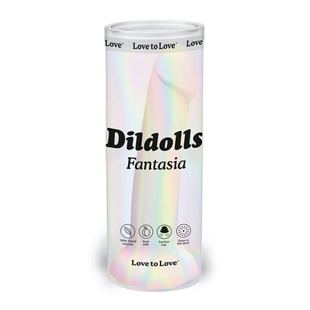 Love to Love Dildolls Fantasia Glow-in-the-Dark 7 in. Silicone Dildo Pastels - Not Very Vanilla