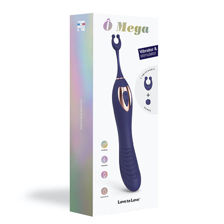 Love to Love O Mega Silicone Multi-Function Vibrator and Clitoral Stimulator Midnight Indigo - Not Very Vanilla