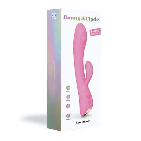 Love to Love Bunny & Clyde Rechargeable Tapping Rabbit Silicone Vibrator Pink Passion - Not Very Vanilla