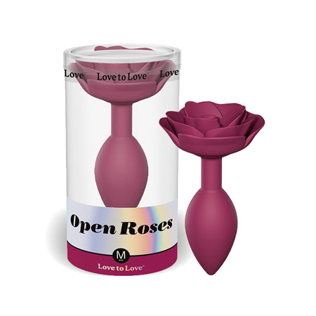 Love to Love Open Roses Silicone Anal Plug Plum Star M - Not Very Vanilla