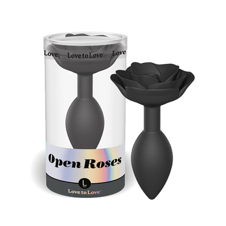 Love to Love Open Roses Silicone Anal Plug Black Onyx L - Not Very Vanilla