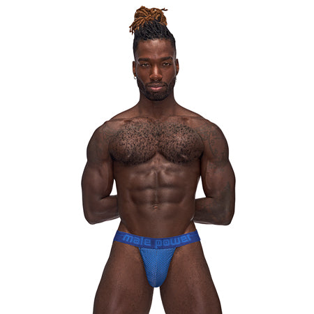 Male Power Sexagon Strappy Ring Jock Royal S/M - Not Very Vanilla