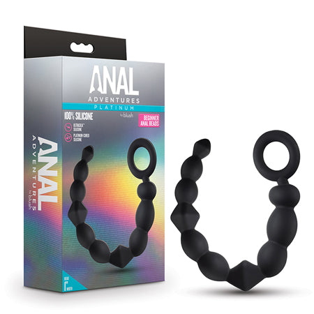 Blush Anal Adventures Platinum Silicone Beginner Anal Beads Black - Not Very Vanilla