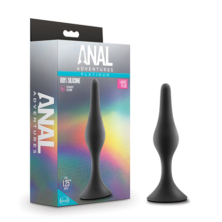 Blush Anal Adventures Platinum Silicone Beginner Plug Large Black - Not Very Vanilla