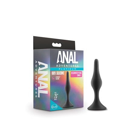 Blush Anal Adventures Platinum Silicone Beginner Plug Small Black - Not Very Vanilla