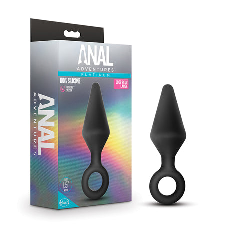 Blush Anal Adventures Platinum Silicone Loop Plug Large Black - Not Very Vanilla