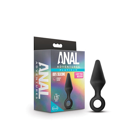 Blush Anal Adventures Platinum Silicone Loop Plug Medium Black - Not Very Vanilla