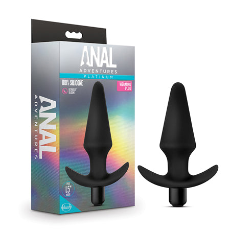 Blush Anal Adventures Platinum Silicone Vibrating Plug Black - Not Very Vanilla