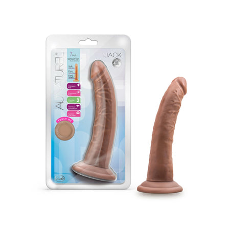 Blush Au Naturel Jack 7 in. Posable Dual Density Dildo with Suction Cup Tan - Not Very Vanilla