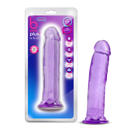 Blush B Yours Plus Thrill n' Drill 9 in. Dildo with Suction Cup Purple - Not Very Vanilla