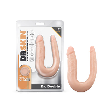 Blush Dr. Skin Silicone Dr. Double Realistic 12 in. Dual-Ended Dildo Beige - Not Very Vanilla