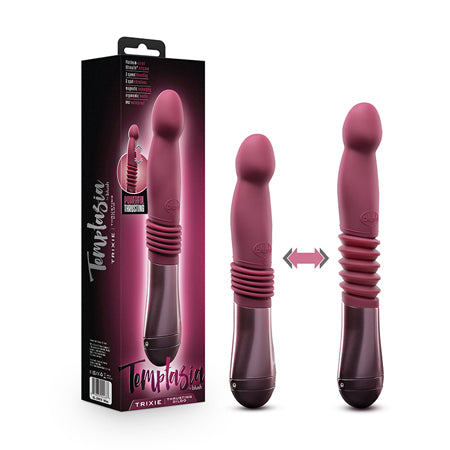 Blush Temptasia Trixie Rechargeable 10 in. Silicone Thrusting Dildo Wine - Not Very Vanilla