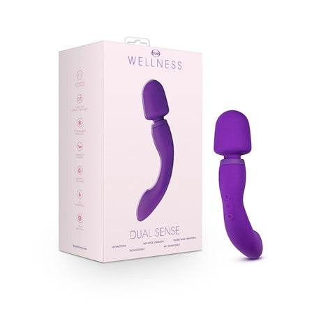 Blush Wellness Dual Sense Rechargeable Silicone Dual Ended G-Spot & Wand Vibrator Purple - Not Very Vanilla