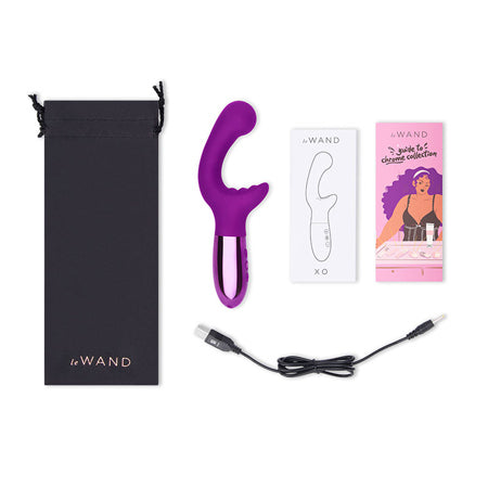 Le Wand XO Rechargeable Double-Motor Wave Silicone Dual Stimulation Vibrator Dark Cherry - Not Very Vanilla