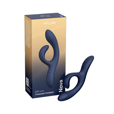 We-Vibe Nova 2 Rechargeable Flexible Silicone Rabbit Vibrator Midnight Blue - Not Very Vanilla