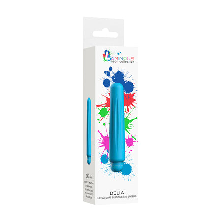 Luminous Delia 10-Speed Bullet Vibrator With Silicone Sleeve Turquoise - Not Very Vanilla