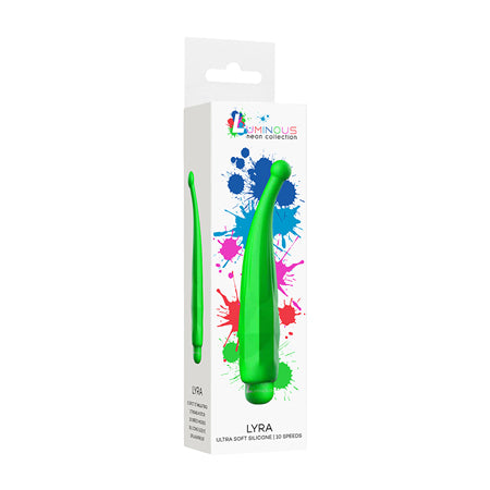 Luminous Lyra 10-Speed Bullet Vibrator With Silicone Pinpoint Sleeve Green - Not Very Vanilla