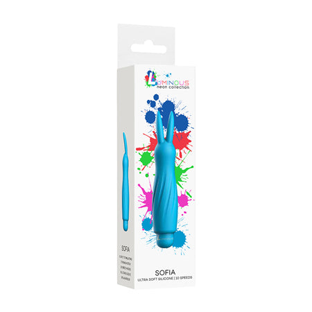 Luminous Sofia 10-Speed Bullet Vibrator With Silicone Rabbit Sleeve Turquoise - Not Very Vanilla