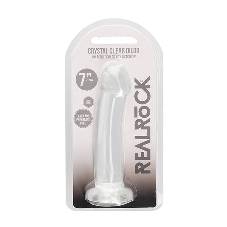 RealRock Crystal Clear Non-Realistic 7 in. Dildo With Suction Cup Clear - Not Very Vanilla