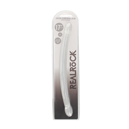 RealRock Crystal Clear Non-Realistic 17 in. Double Dildo Clear - Not Very Vanilla