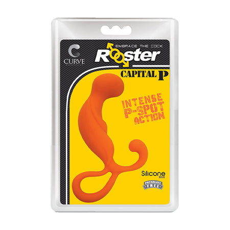 Curve Toys Rooster Capital P Silicone Prostate Massager Orange - Not Very Vanilla