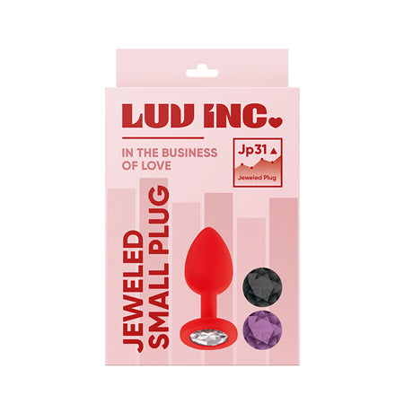 Luv Inc Jp31 Jeweled Small Plug Silicone with 3-Piece Interchangeable Gems Red - Not Very Vanilla