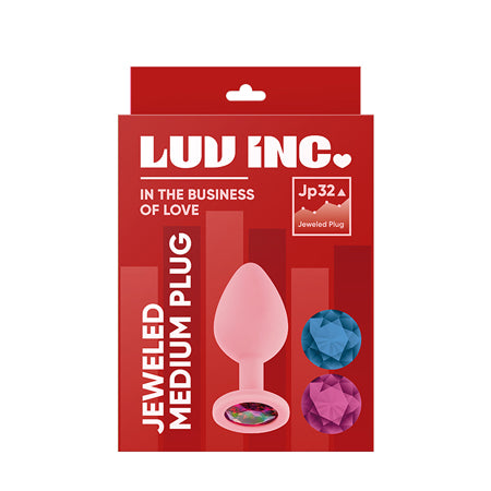 Luv Inc Jp32 Jeweled Medium Plug Silicone with 3-Piece Interchangeable Gems Pink - Not Very Vanilla