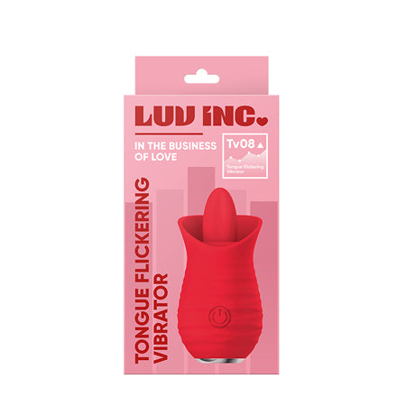 Luv Inc Tv08 Tongue Flickering Vibrator Rechargeable Silicone Clitoral Stimulator Red - Not Very Vanilla