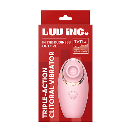 Luv Inc Tv11 Triple-Action Clitoral Vibrator Rechargeable Silicone 3-in-1 Stimulator Pink - Not Very Vanilla