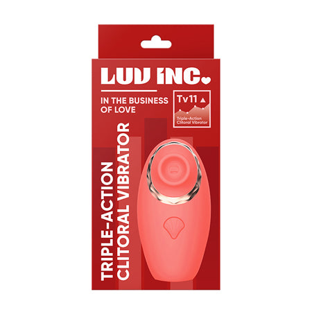 Luv Inc Tv11 Triple-Action Clitoral Vibrator Rechargeable Silicone 3-in-1 Stimulator Coral - Not Very Vanilla