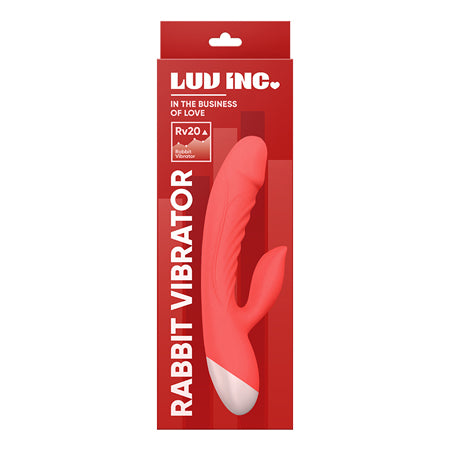 Luv Inc Rv20 Rabbit Vibrator Rechargeable Silicone Dual Stimulator Coral - Not Very Vanilla