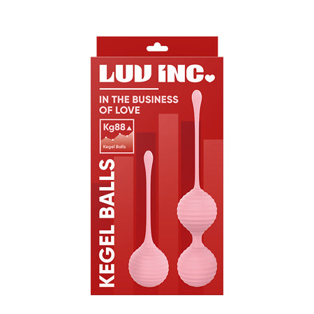 Luv Inc Kg88 Kegel Balls Ribbed Silicone 2-Piece Set Light Pink - Not Very Vanilla