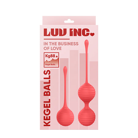 Luv Inc Kg88 Kegel Balls Ribbed Silicone 2-Piece Set Coral - Not Very Vanilla