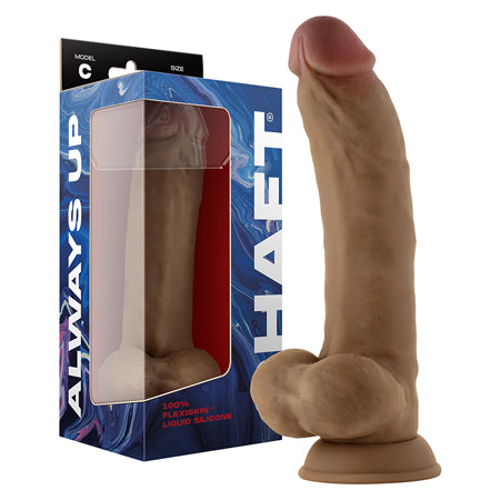 Shaft Model C: 9.5 in. Dual Density Silicone Dildo with Balls Oak - Not Very Vanilla