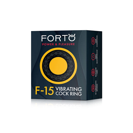 Forto F-15 Rechargeable Silicone Vibrating Cockring Black - Not Very Vanilla