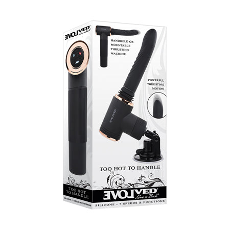 Evolved Too Hot To Handle Rechargeable Silicone Thrusting Sex Machine Black - Not Very Vanilla