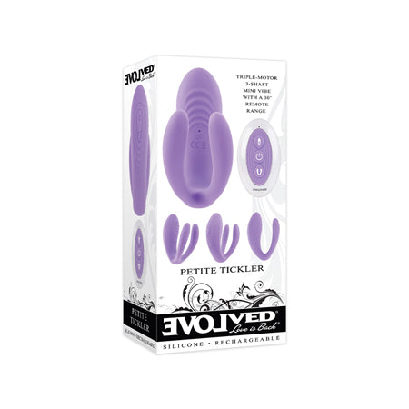 Evolved Petite Tickler Rechargeable Remote-Controlled Silicone Dual Stimulator Purple - Not Very Vanilla