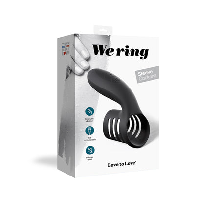 Love to Love We Ring Rechargable Silicone Vibrating Sleeve Cockring Black Onyx - Not Very Vanilla