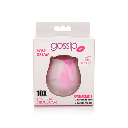 Curve Toys Gossip Cum Into Bloom Rechargeable Silicone Clitoral Stimulator Rose Dream Swirl - Not Very Vanilla