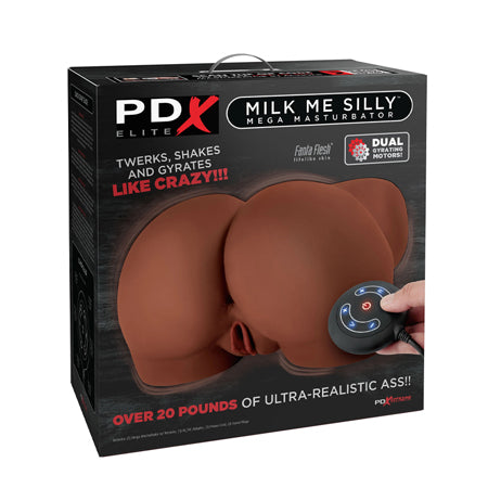 PDX Elite Milk Me Silly Remote-Controlled Vibrating Rotating Dual-Entry Mega Masturbator Brown - Not Very Vanilla