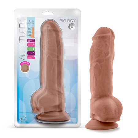 Blush Au Naturel Big Boy 10 in. Posable Dual Density Dildo with Balls & Suction Cup Tan - Not Very Vanilla