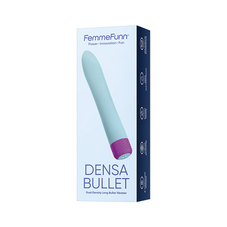 FemmeFunn Densa Bullet Rechargeable Dual Density Silicone Slimline Vibrator Light Blue - Not Very Vanilla