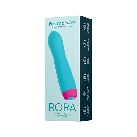 FemmeFunn Rora Rechargeable Silicone Rotating Bullet Vibrator Turquoise - Not Very Vanilla