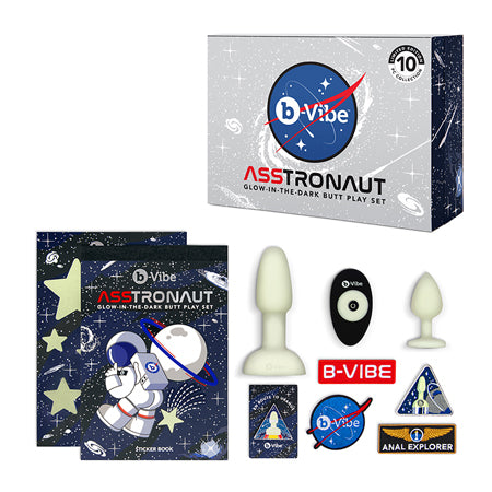 b-Vibe Limited Edition 10-Piece Asstronaut Glow-in-the-Dark Butt Play Set - Not Very Vanilla