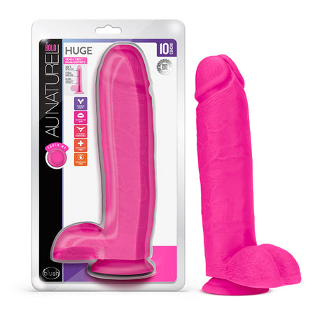 Blush Au Naturel Bold Huge 10 in. Posable Dual Density Dildo with Balls & Suction Cup Pink - Not Very Vanilla