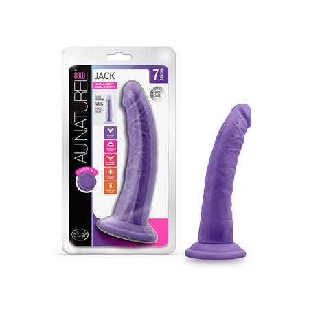 Blush Au Naturel Bold Jack 7 in. Posable Dual Density Dildo with Suction Cup Purple - Not Very Vanilla